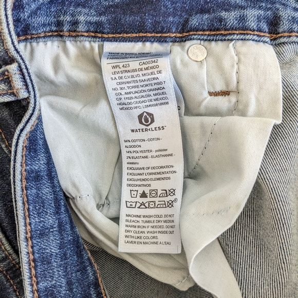 Levi's Denizen Mid Rise Denim Shorts Size 2 - Picture 7 of 8